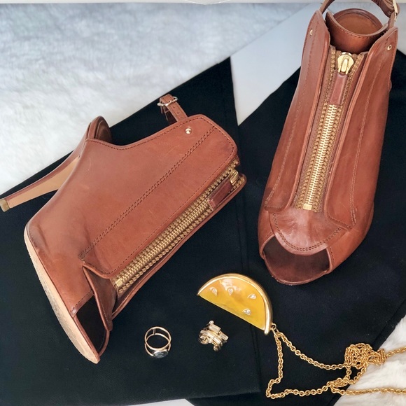 Givenchy Shoes - Givenchy Peep Toe Zip Front Bootie